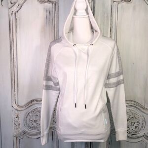 Avocado White with Gray Trim Sweatshirt Hoodie Size Small